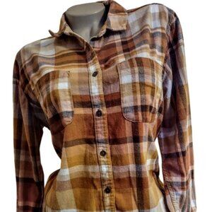 WOMEN UNNIVERSAL THREAD COTTON PLAID FLANNEL SHIRT SZ M